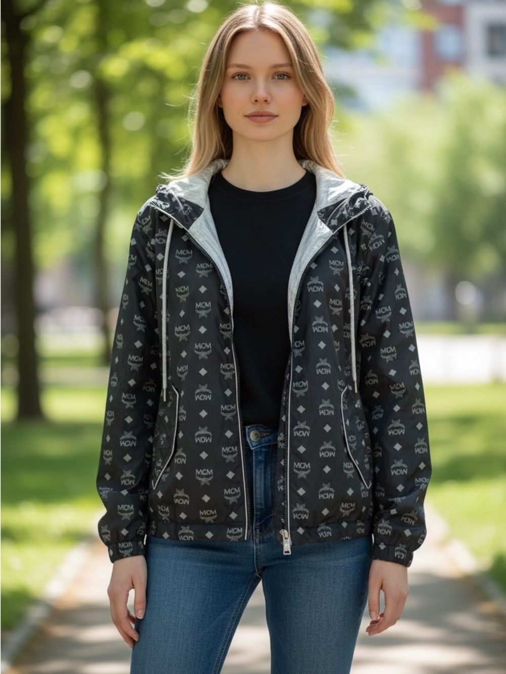MCM Black Logo Reversible Jacket